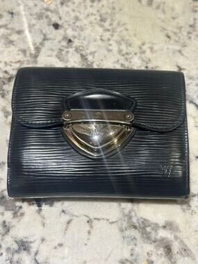 Louis Vuitton Black Epi Leather Joey Wallet EUC Silver Hardware VGUC